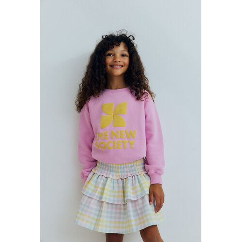 the new society Roze sweater met logo opdruk