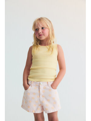 the new society Smiley Tee Soft Lemon