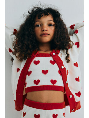 the new society Maqui Cardigan Hearts Jacquard