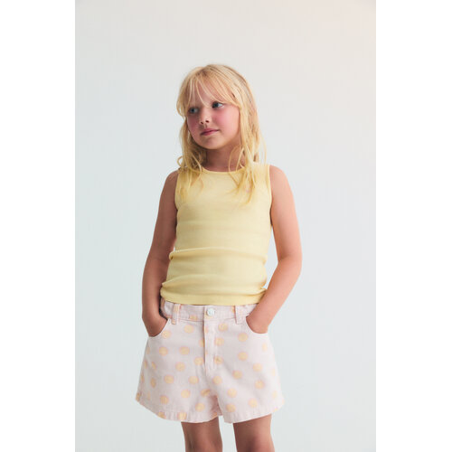 the new society Denim short met smiley print