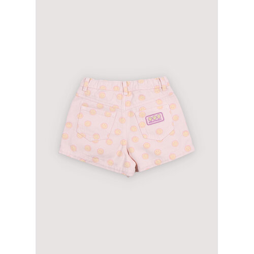 the new society Denim short met smiley print
