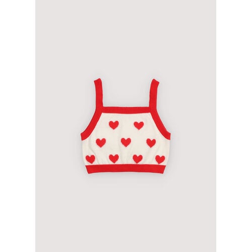 the new society Gebreide top met hartjes