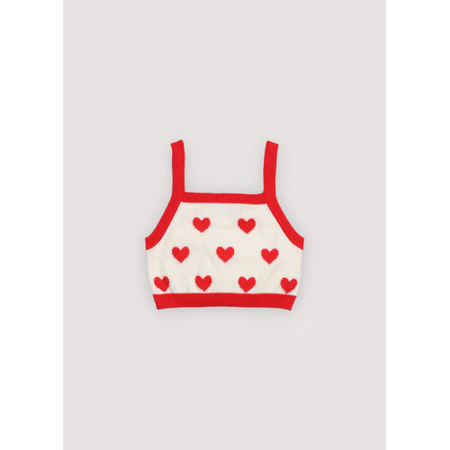 the new society Gebreide top met hartjes