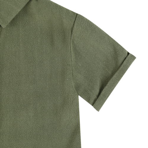 Donsje Groene blouse met korte mouwen