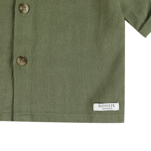 Donsje Groene blouse met korte mouwen