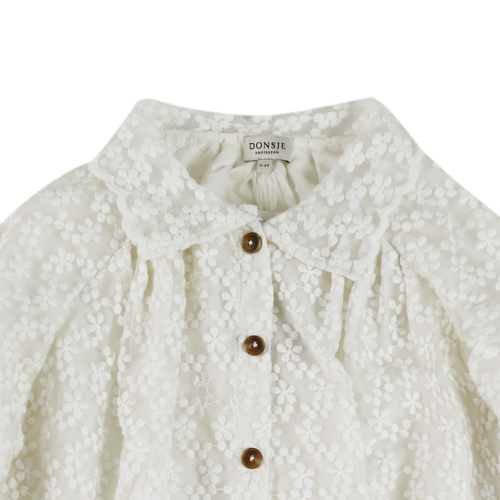 Donsje Witte blouse met borduurwerk