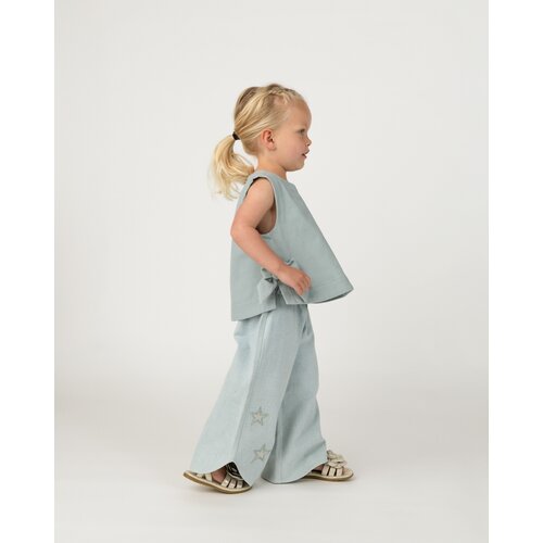 Donsje Korte top in licht blauw