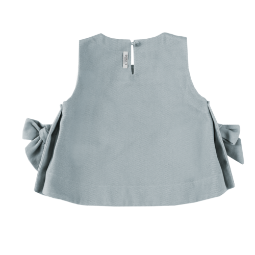 Donsje Korte top in licht blauw