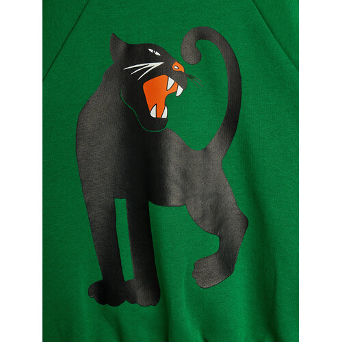 Mini Rodini Groene trui met panter opdruk