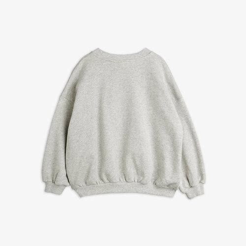 Mini Rodini Grijze sweater met planeet applicatie