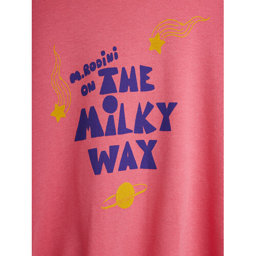 Mini Rodini Roze sweater met Milky Way opdruk Mini Rodini Roze sweater met Milky Way opdruk