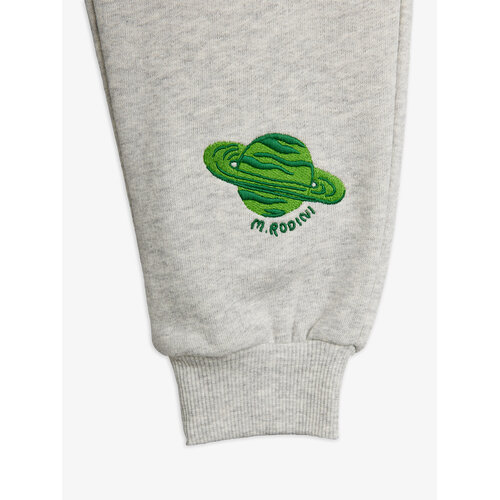 Mini Rodini Grijze sweatpants met planeet applicatie