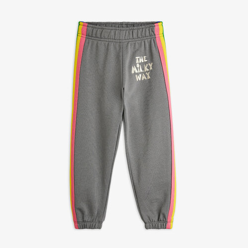 Mini Rodini Grijze sweatpants met gekleurde strepen
