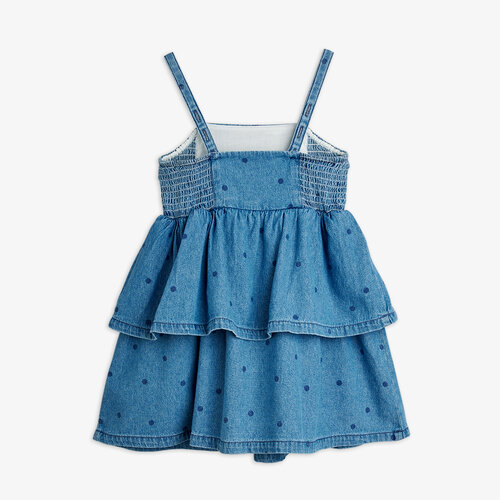Mini Rodini Denim jurkje met stippen en een teckel