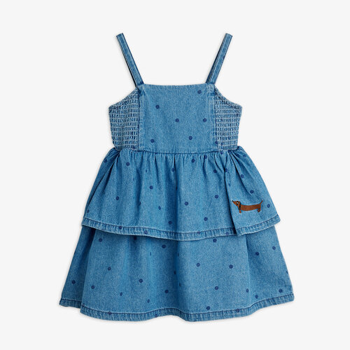 Mini Rodini Denim Dots Strap Dress | Blue
