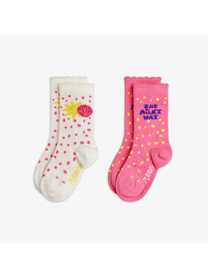 Mini Rodini The Milky Way 2-Pack Socks | Pink