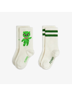 Mini Rodini Alien 2-Pack Socks | Off-White