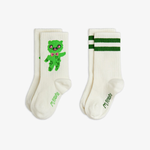 Mini Rodini Alien 2-Pack Socks | Off-White