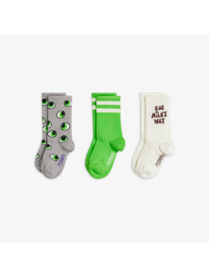 Mini Rodini Eyes 3-Pack Socks | Multi