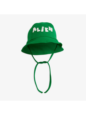 Mini Rodini Alien Application Baby Sun Hat | Green