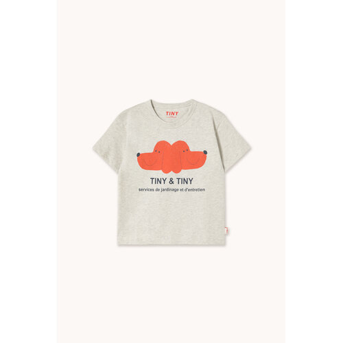 Tinycottons Grijs t-shirt met grafische TINY opdruk