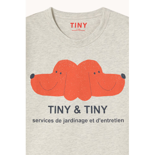 Tinycottons Grijs t-shirt met grafische TINY opdruk