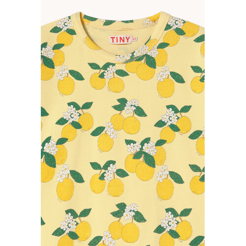 Tinycottons Licht geel t-shirt met all-over print