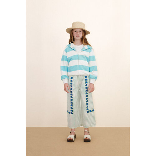 Tinycottons Blauw gestreept vest met rits