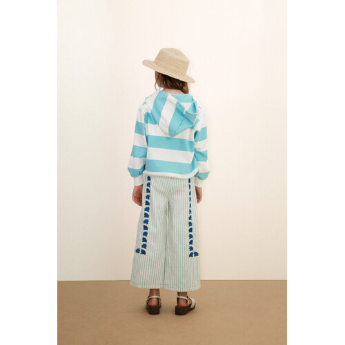 Tinycottons Blauw gestreept vest met rits