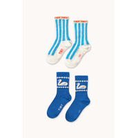 Blue Stripes & Swan Medium Socks