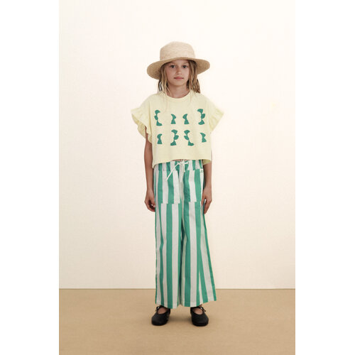 Tinycottons Korte gele top met bloemen