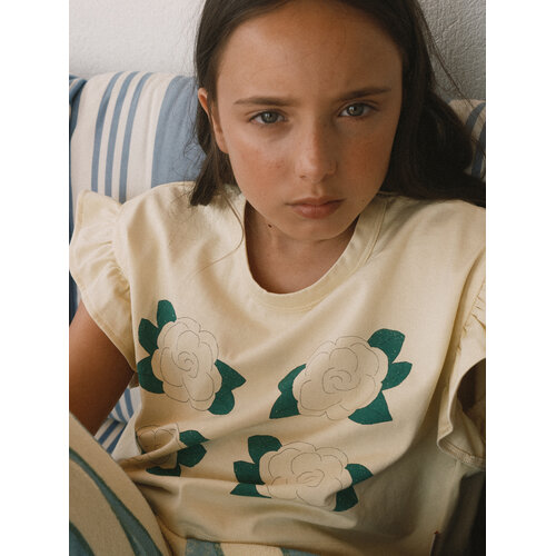 Tinycottons Korte gele top met bloemen