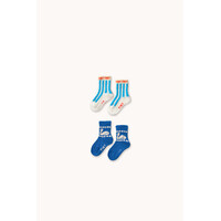 Blue Stripes & Swan Medium Socks