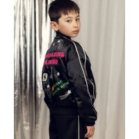 United Aliens Unlimited Satin Baseball Jacket | Black