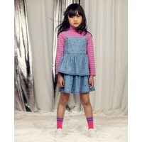 Denim Dots Strap Dress | Blue