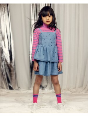 Mini Rodini Denim Dots Strap Dress | Blue