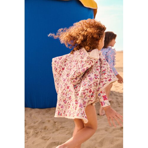 Louise Misha Badcape met rode bloemen print