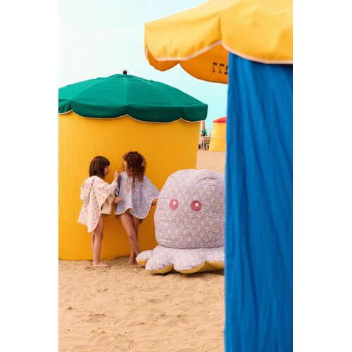 Louise Misha Badcape met blauwe bloemen print