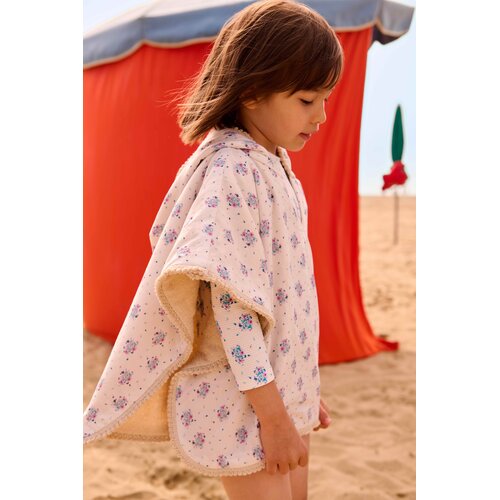 Louise Misha Badcape met blauwe bloemen print