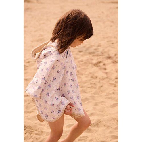 Louise Misha Badcape met blauwe bloemen print