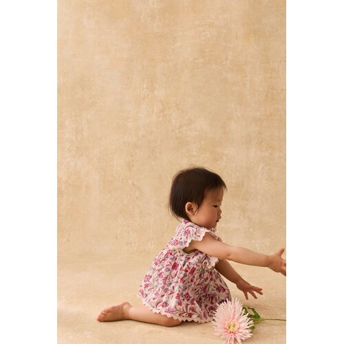 Louise Misha Romperjurkje in rode bloemenprint