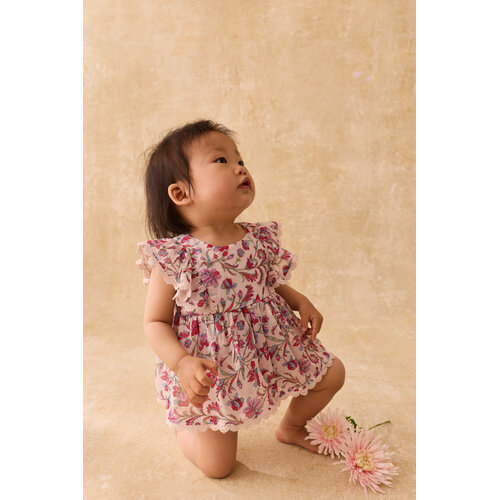 Louise Misha Romperjurkje in rode bloemenprint