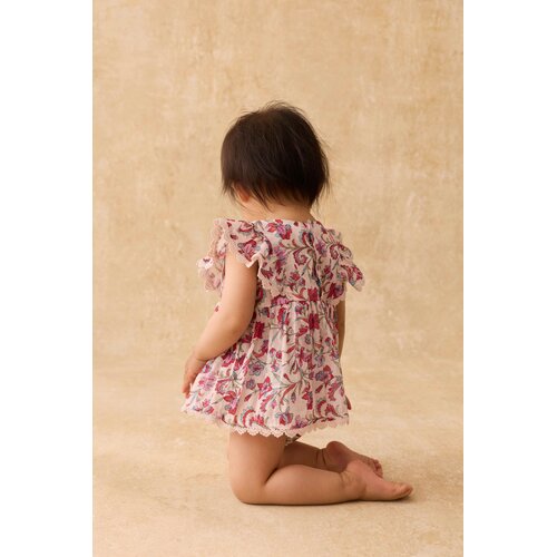 Louise Misha Romperjurkje in rode bloemenprint