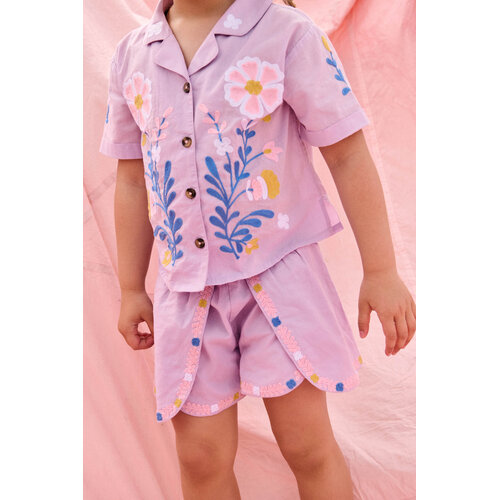 Louise Misha Licht paarse short met borduursels
