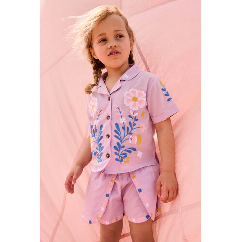 Louise Misha Licht paarse short met borduursels