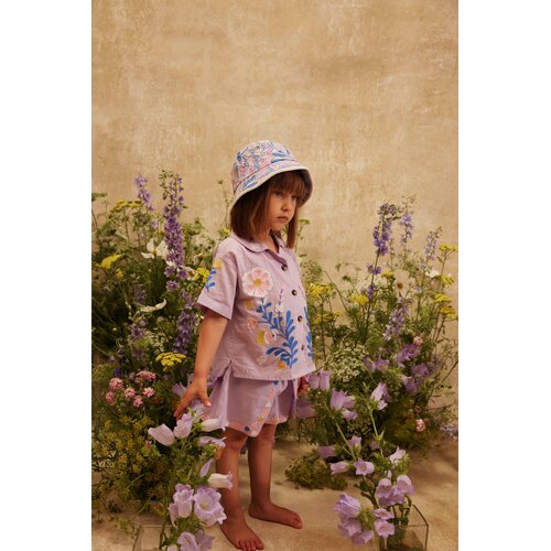 Louise Misha Licht paarse blouse met borduursels