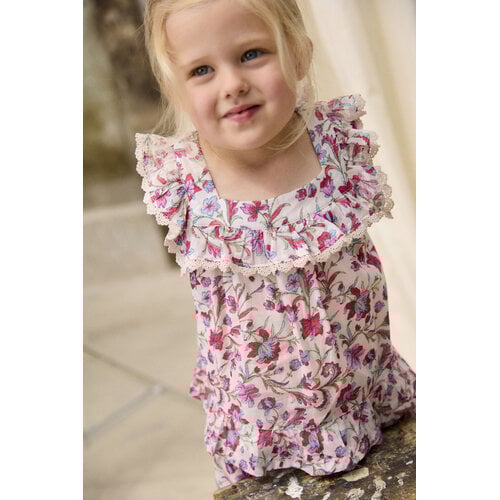 Louise Misha Mouwloze blouse in bloemenprint