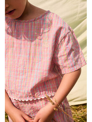Louise Misha Blouse Kalistee | Pink Pomelo Checks