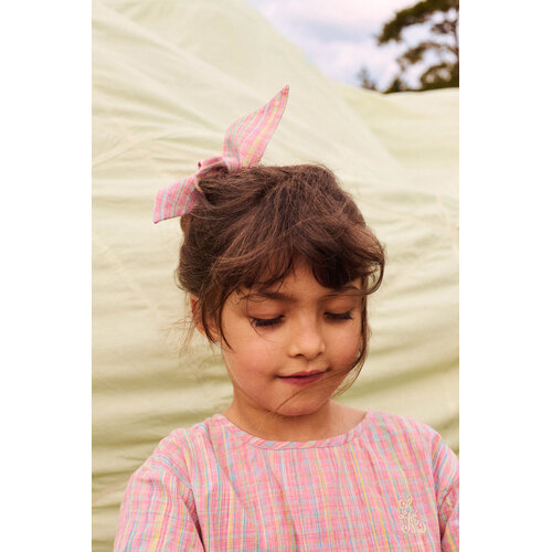 Louise Misha Korte top in kleurrijke roze ruit