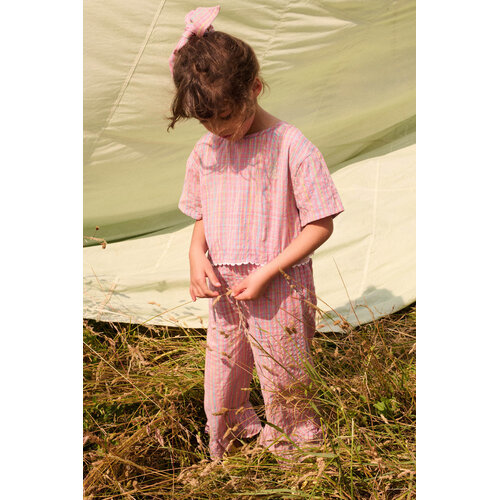 Louise Misha Half lange broek in kleurrijke roze ruit